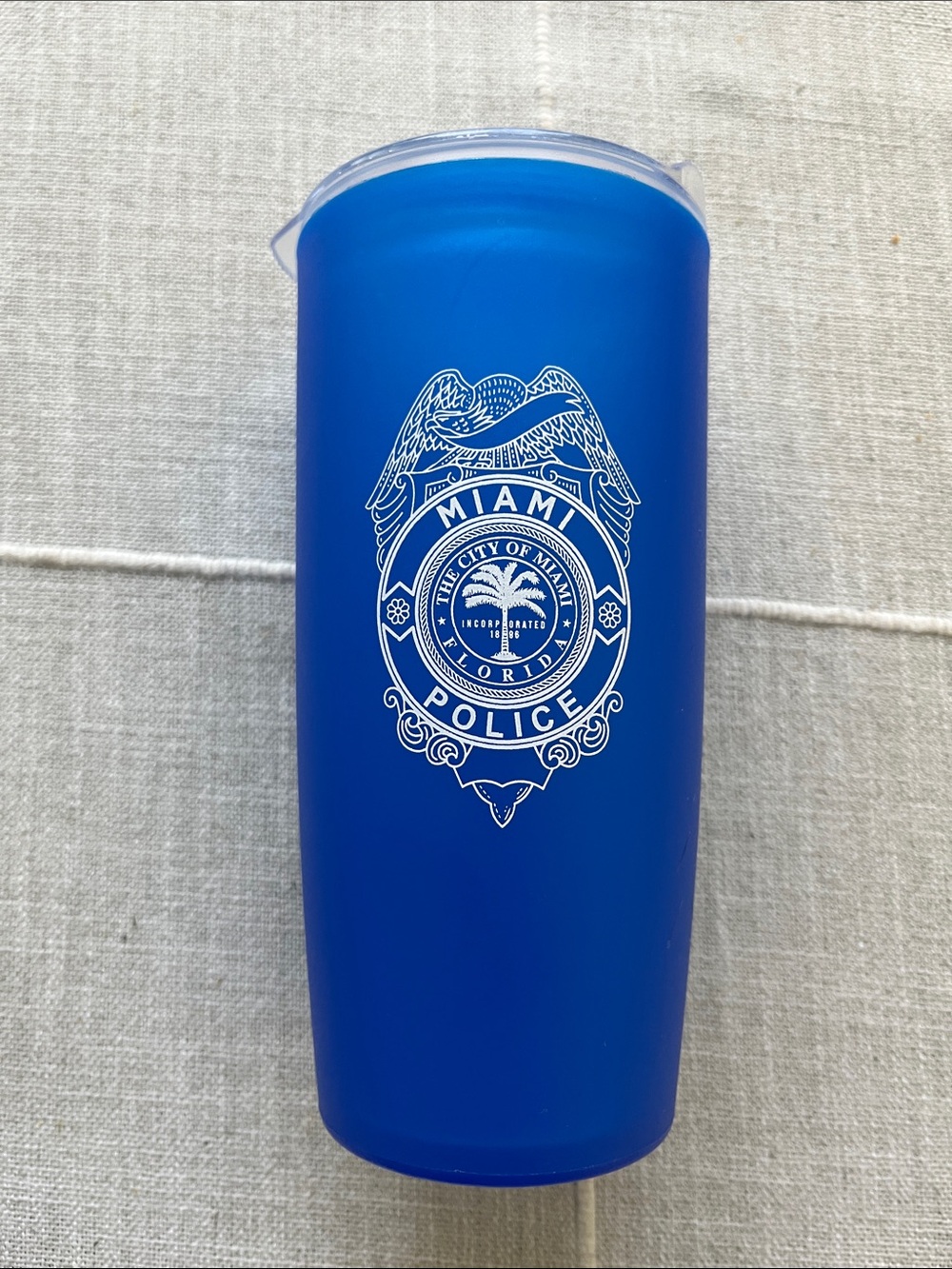 Miami Police Blue Insulated Travel Tumbler